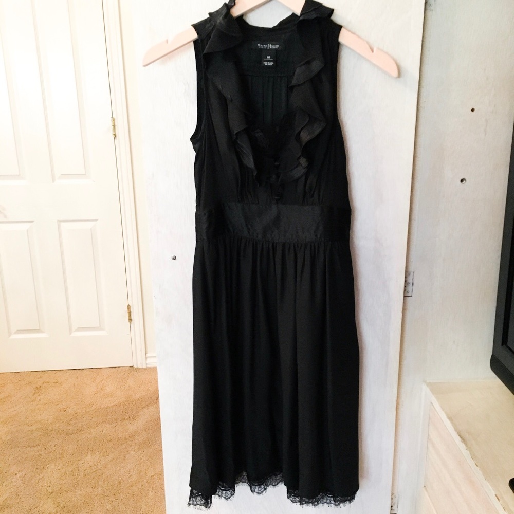 100% Silk White House Black Market Dress